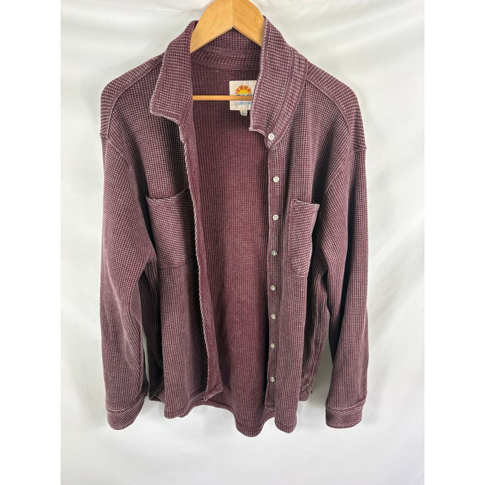 C&C California Purple Textured Button Up Shirt Jacket Size 1X